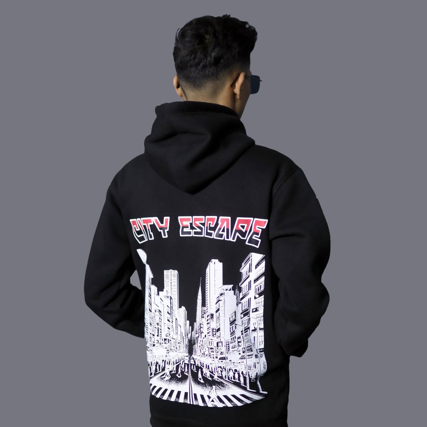 CITY ESCAPE BLACK HOODIE